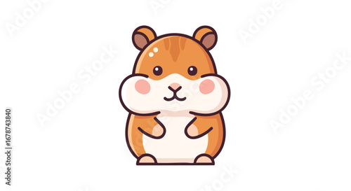 Charming hamster vector illustration with rosy cheeks and chubby features, suitable for various applications featuring cute animal characters