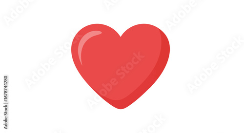 Radiant Red Heart Symbol for Love, Valentine's Day and Healthcare concepts, symbol of life and passion represented by a digital red heart shape