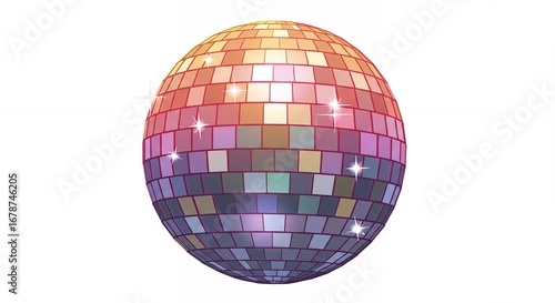 Multicolored disco ball graphic design illustration