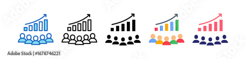 Population Growth Multiple Style Icon Set Collection. 