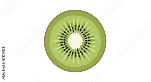 Vibrant kiwi fruit slice illustration highlighting its unique internal structure and pattern offering a fresh perspective on healthy eating and