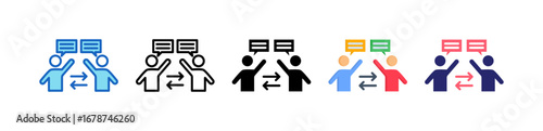 Social Interaction Multiple Style Icon Set Collection. 