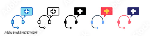 Medical Support Multiple Style Icon Set Collection. 