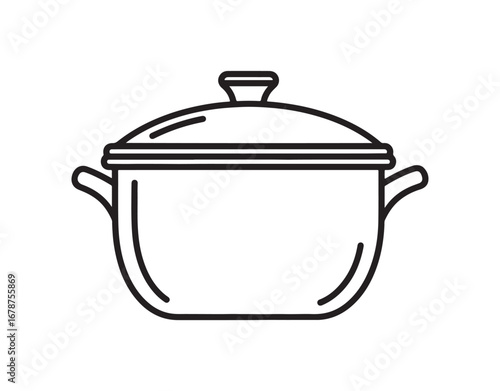 Pot icon set against a white backdrop. Vector graphic

