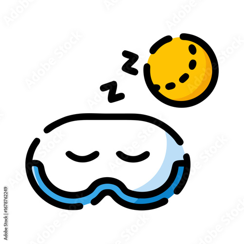 Sleep mask icon representing restful slumber and the moon, perfect for conveying themes of sleep, dreams, and nighttime relaxation