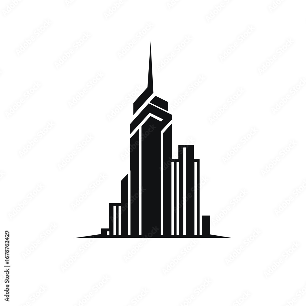 Obraz premium Modern cityscape silhouette of tall buildings