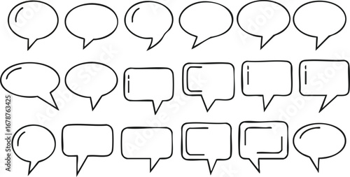 Modern speech bubble icons for clear communication and dynamic dialogue creation