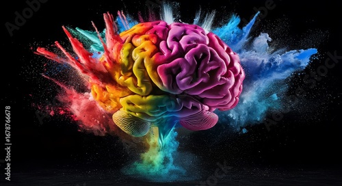 A striking depiction of intellectual power unleashed from the mind.