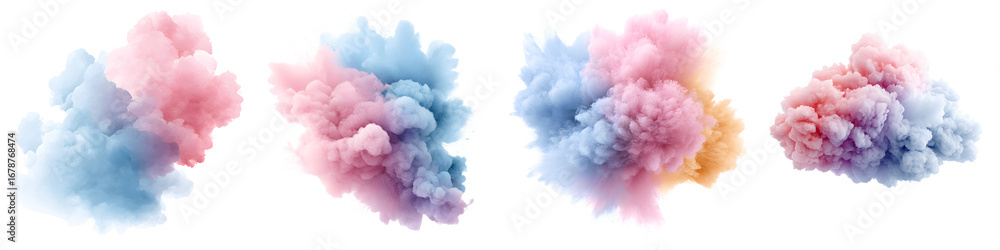 Fototapeta premium Colorful Cloud Burst: Abstract Powder Explosion on White