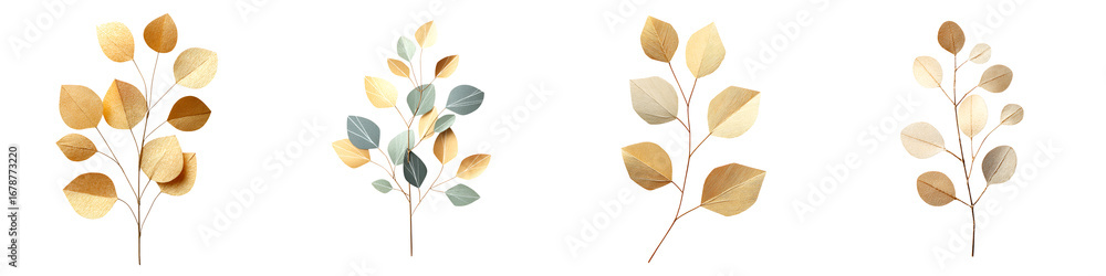 Obraz premium Eucalyptus Watercolor Collection: Delicate Botanical Illustrations