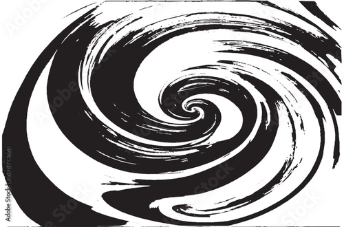 Wallpaper Mural Abstract Black and White Swirl Texture | Grunge Spiral Brush Stroke Art Background Torontodigital.ca