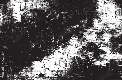 Black and White Grunge Texture Background with Distressed Rough Surface and Abstract Vintage Effect