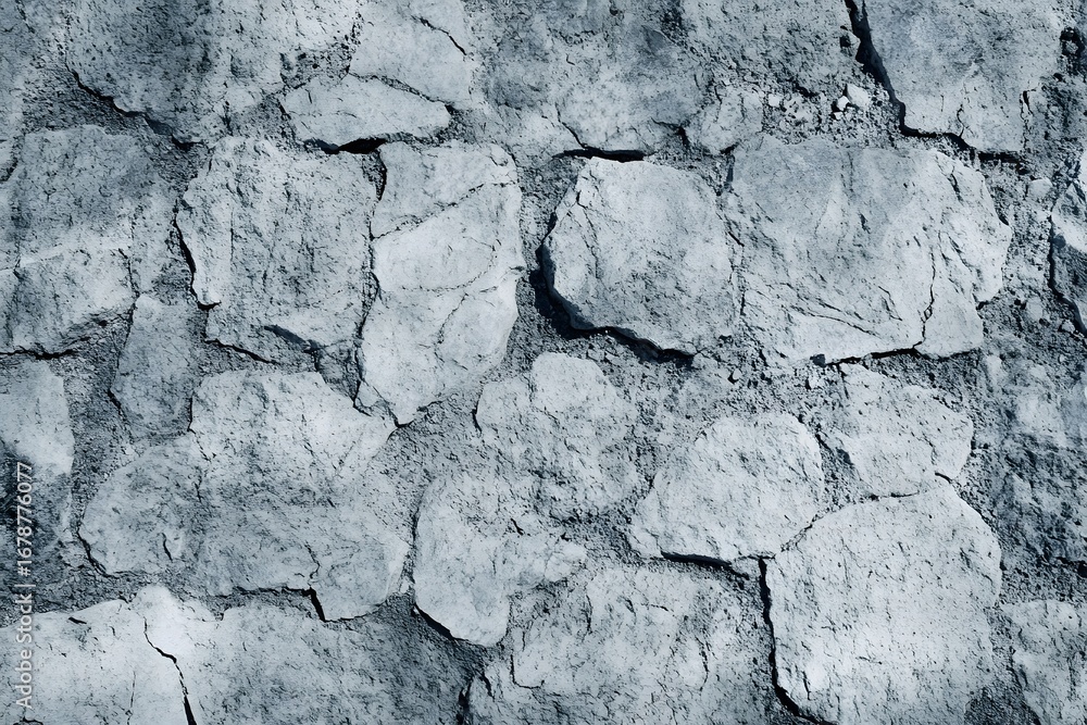 Obraz premium Cracked Stone Wall Texture Background Grey Weathered Rock Surface