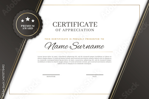 Modern employee of the month appreciation certificate