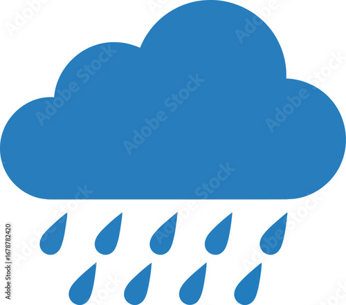 Rain cloud with falling raindrops vector illustration weather concept for nature and climate themes vector