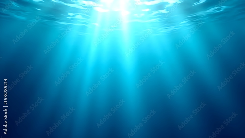 Obraz premium AI Generated Subaquatic Scene with Sunlight Beams Through Ocean Water