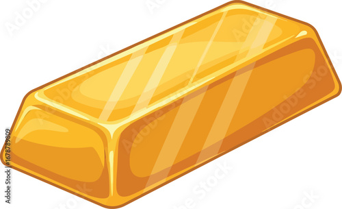 Shiny gold bar isolated on for financial success and wealth concepts vector