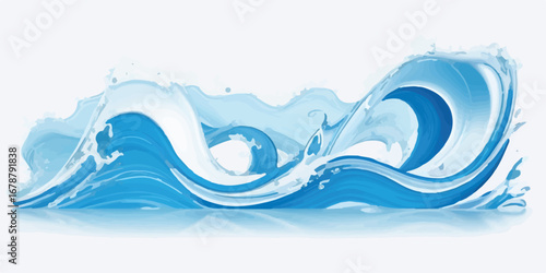 Modern Abstract Ocean Wave Background in Blue Aqua and Teal Water Textures for Branding Web Banners and Digital Art