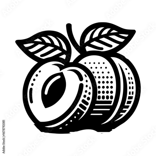  apricots black vector icon with transparent background 