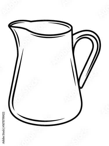 Simple line drawing of a ceramic pitcher with a handle