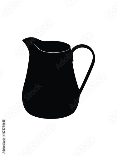 Simple black silhouette of a pitcher with a handle