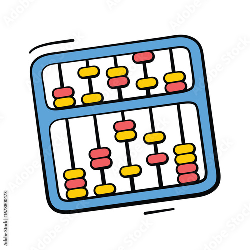 Carefully designed hand drawn doodle icon of abacus