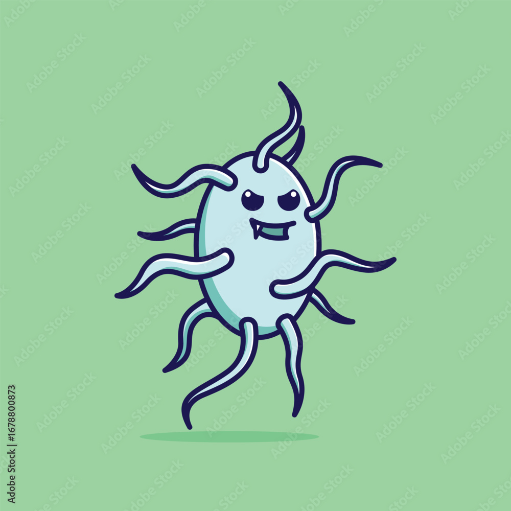 Fototapeta premium Simple Salmonella cartoon vector illustration Collection of Pharmacy day concept icon isolated
