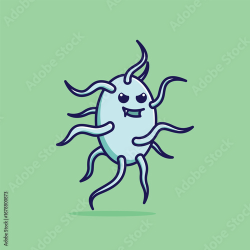 Simple Salmonella cartoon vector illustration Collection of Pharmacy day concept icon isolated