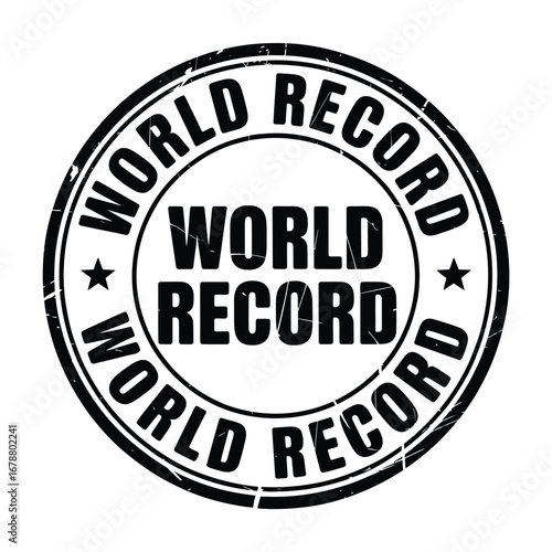 Official world record stamp seal of achievement