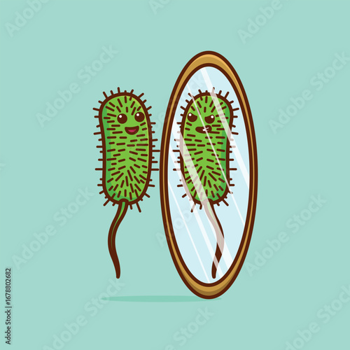 Simple Escherichia coli Friend and Foe in the Human Gut cartoon vector illustration Collection of Pharmacy day concept icon isolated