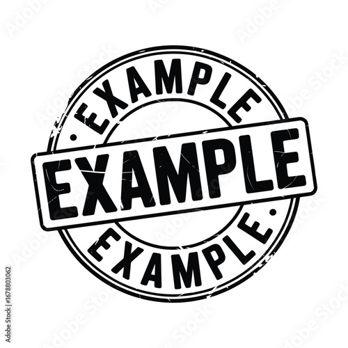 Circular stamp with the word example repeated