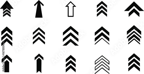 Dynamic arrow set showing progress, growth, and direction for modern design projects