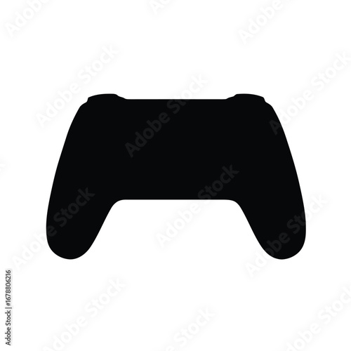 Black Silhouette Game Controller Vector