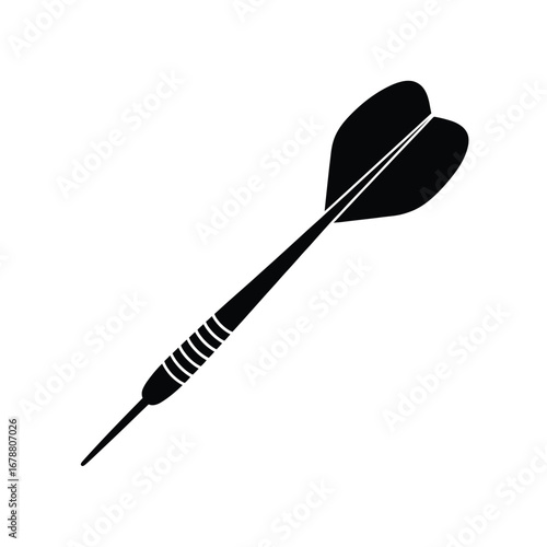 Black silhouette of a dart with fins