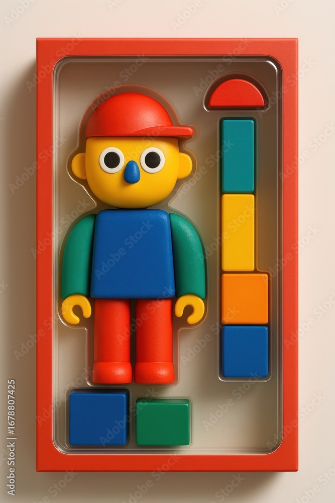 Obraz premium Colorful toy figure illustration