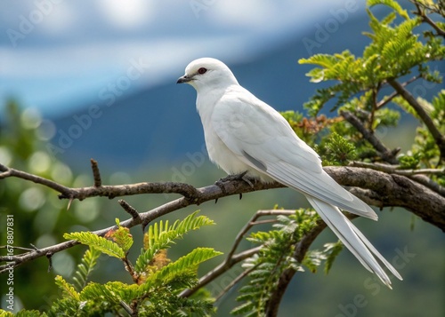 white parrot on branch