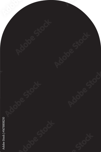 Minimal arch shape in silhouette white background.