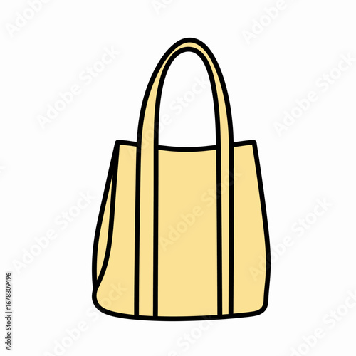 Simple yellow tote bag with handles, perfect for everyday use and shopping.