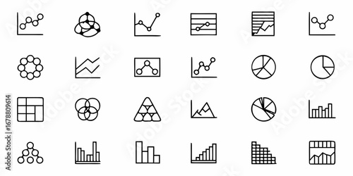 Dynamic data visualization icons for professional business reports and presentations, vector style