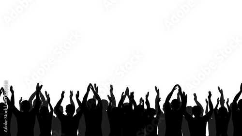 Animated video of the shadows of enthusiastic supporters cheering	