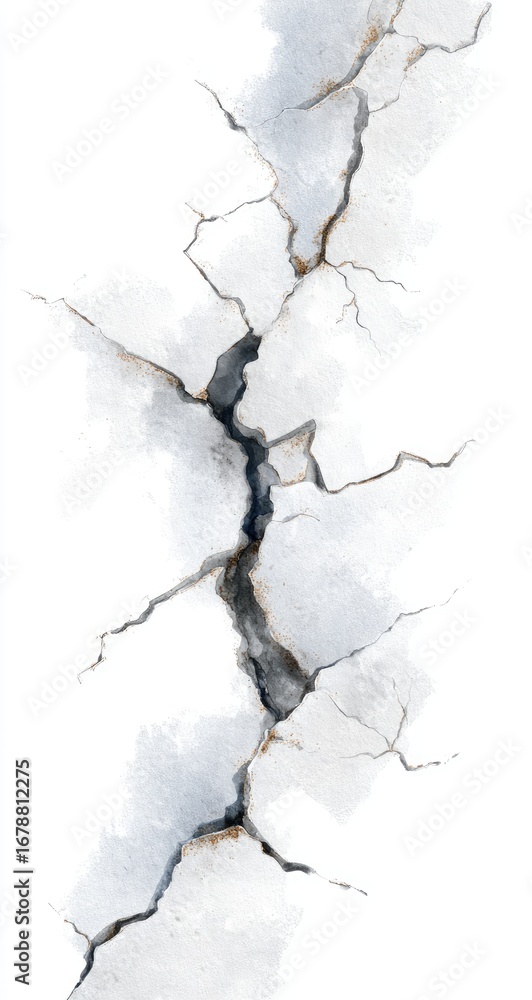 Obraz premium Abstract watercolor painting of cracks in a surface