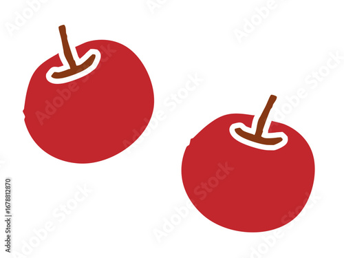 シンプルでかわいい手書き風のりんご