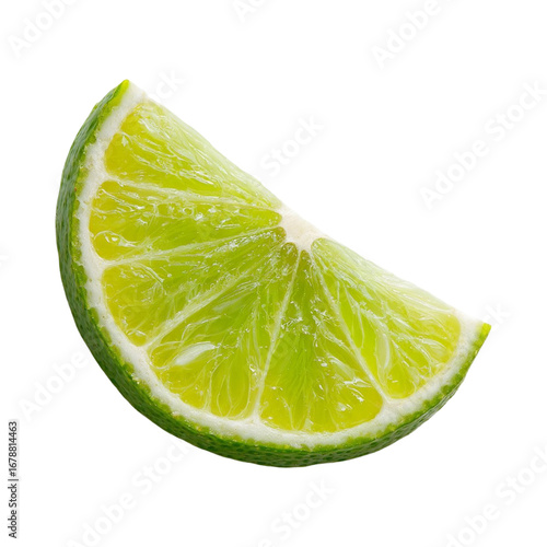 Fresh lime slice isolated transparent background PNG garnish