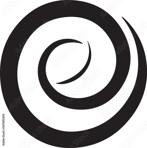 Swirl line in silhouette white background.