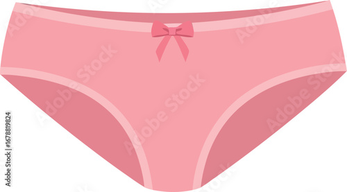 Soft pink cotton bikini briefs with bow detail comfortable everyday underwear vector