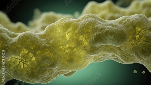 macro texture of thick yellowish-green mucus with subtle clumps and organic patterns. Lung issues. Pulmonology. Medical laboratory visualization. Scientific background. Biopsy.