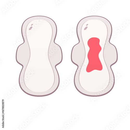 Menstrual pad vector isolated illustration