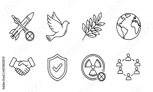 Seeking global peace and security with powerful symbols of diplomacy and safety