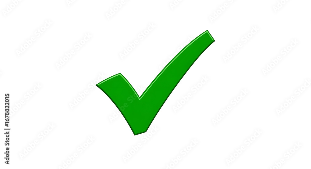 A green check mark on a white background indicating approval or completion of a task or item ai generated A green check mark on a white background indicating approval or completion of a task or item ai generated