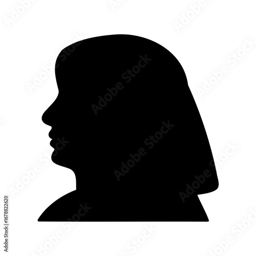 Silhouette of a Person's Head and Shoulder in a Side Profile View